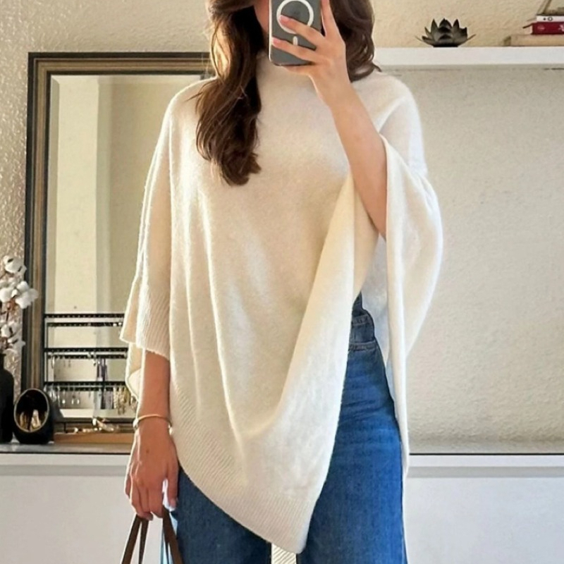 Vintage Fashion Knitwear - Suéter tipo chal vintage para mujer,
