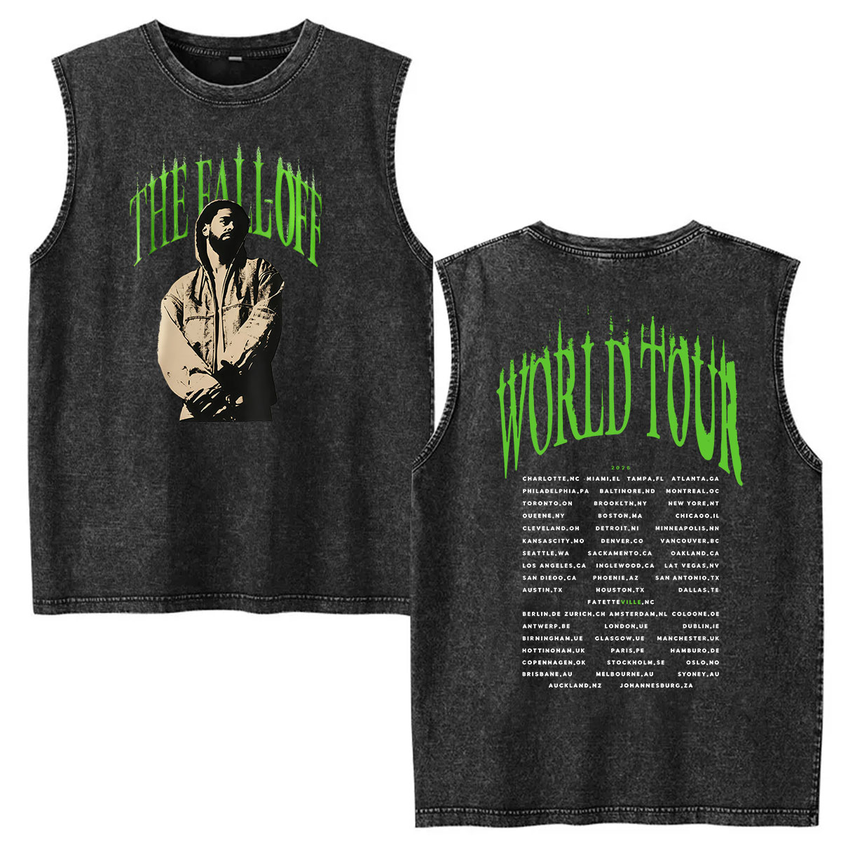 Vintage Fashion World - Camiseta Vintage Lavada J.Cole The Fall