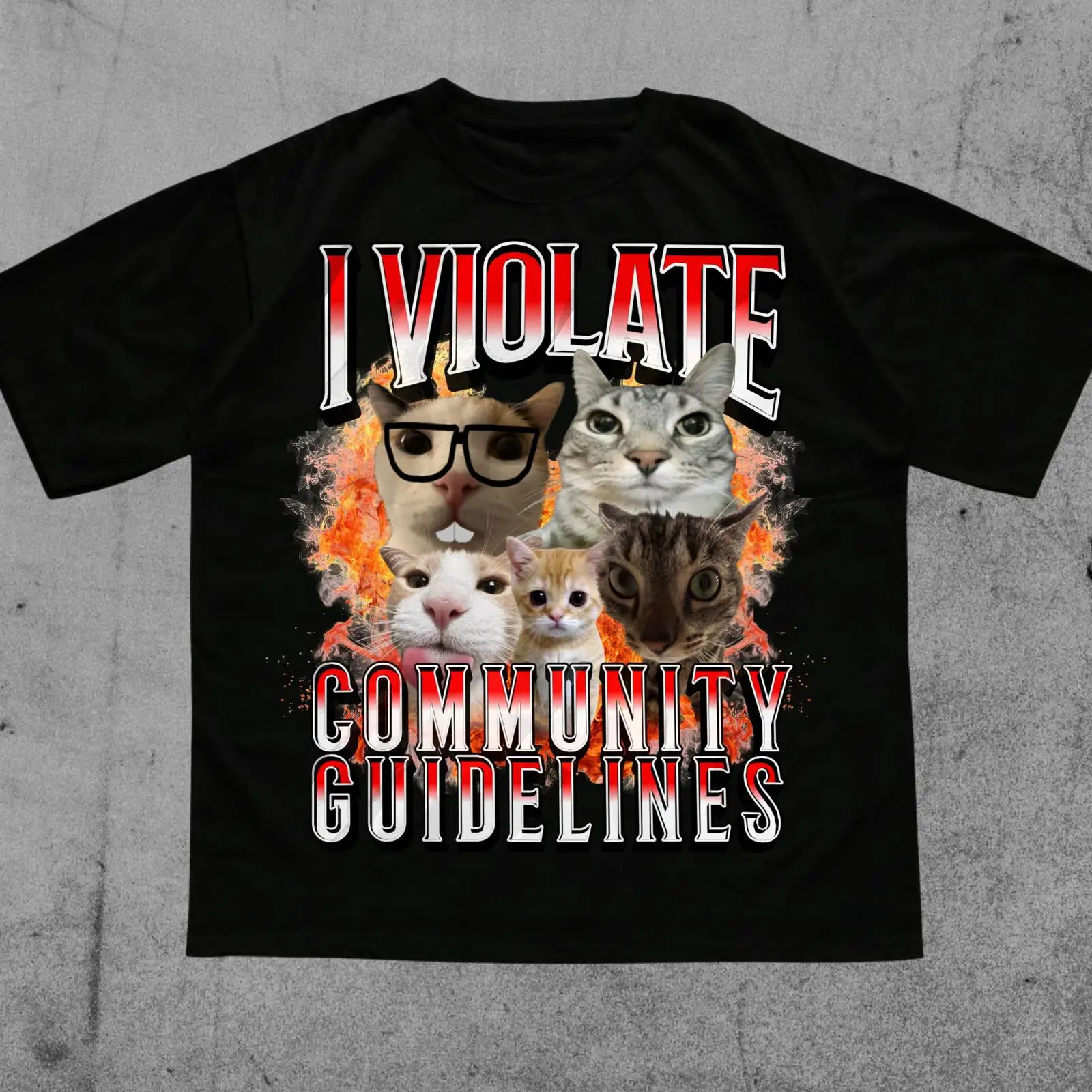 Vintage Fashion Community - Camiseta con meme de gato maldito