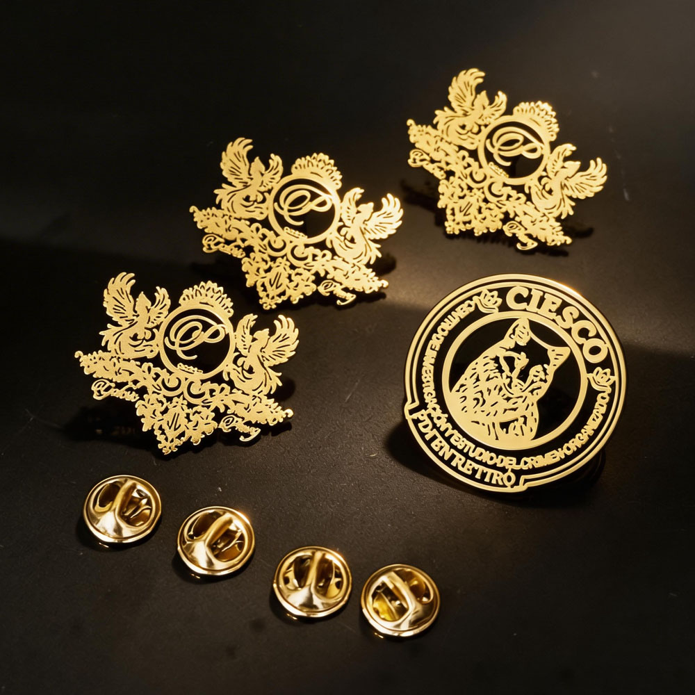 Vintage Fashion Brand Names - Broche de acero inoxidable con imagen