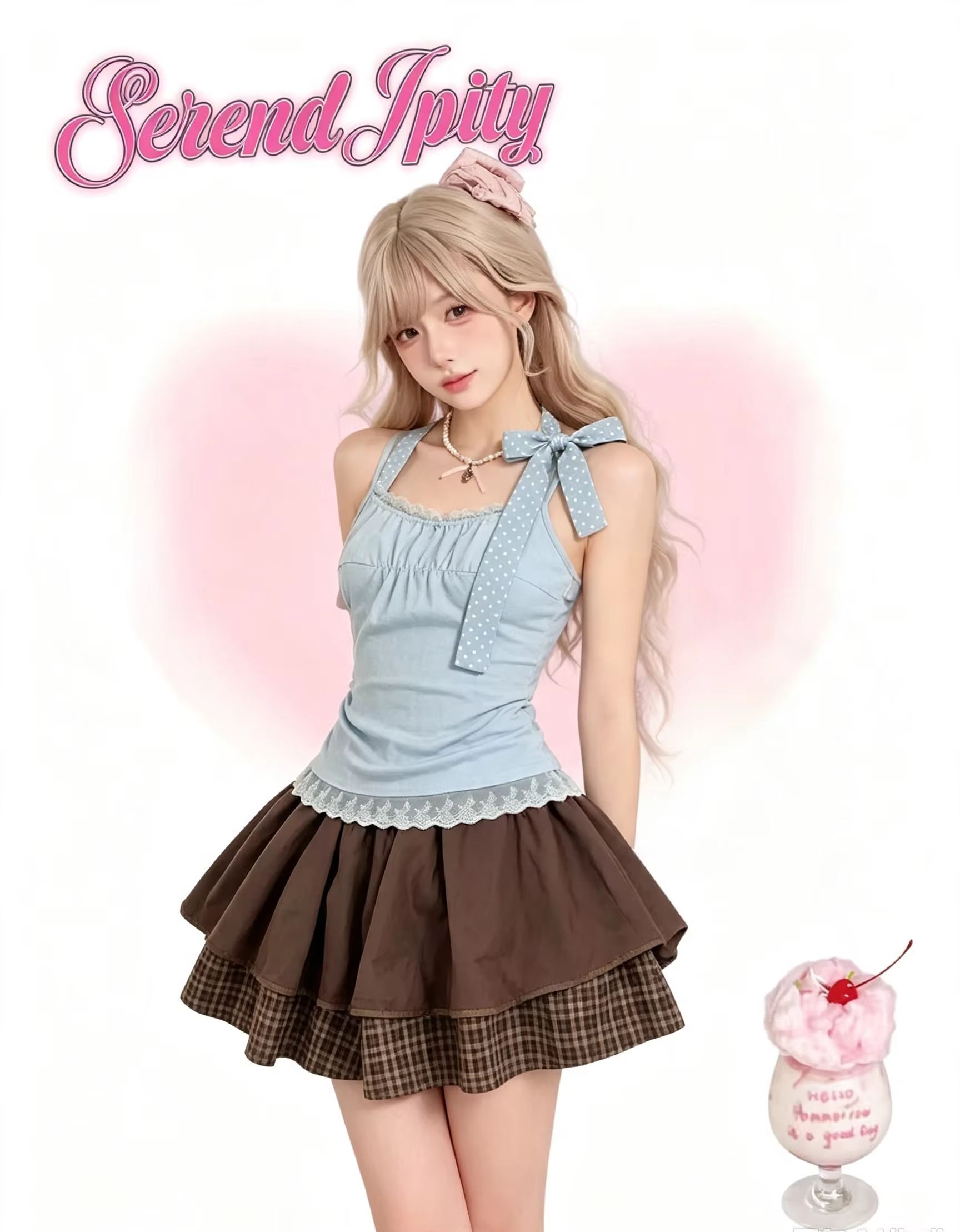 Vintage Fashion Outfit - Conjunto de 2 piezas estilo Lolita