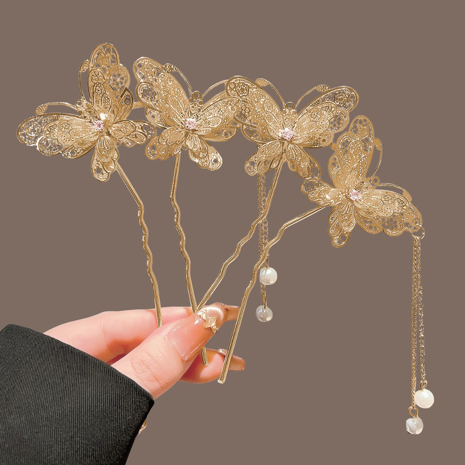 Horquilla de pelo con doble ma - Vintage Fashion Outfit reseña y precio