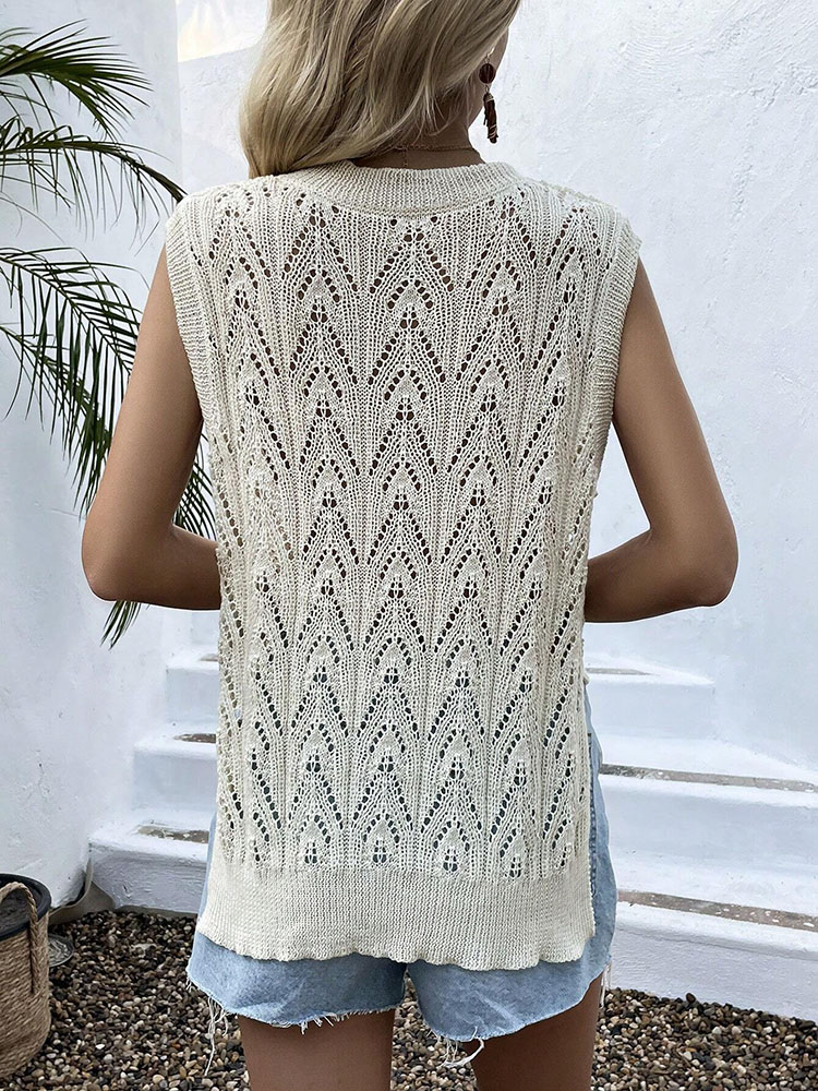 Chaleco de Ganchillo Beige par - Crochet Top Boho reseña y precio