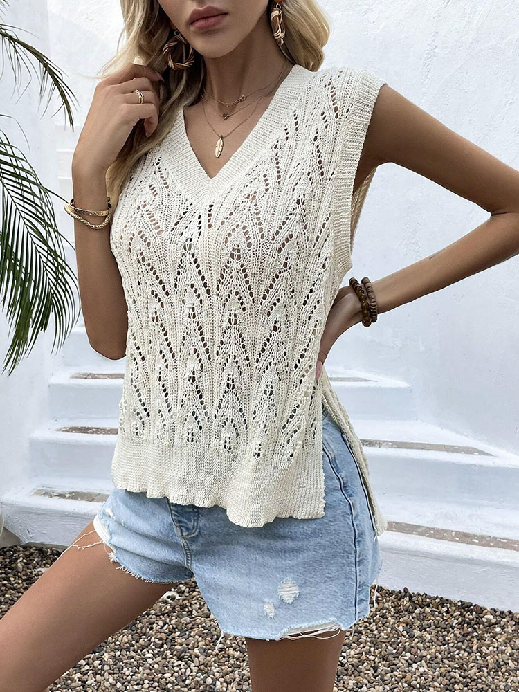 Chaleco de Ganchillo Beige par - Crochet Top Boho reseña y precio
