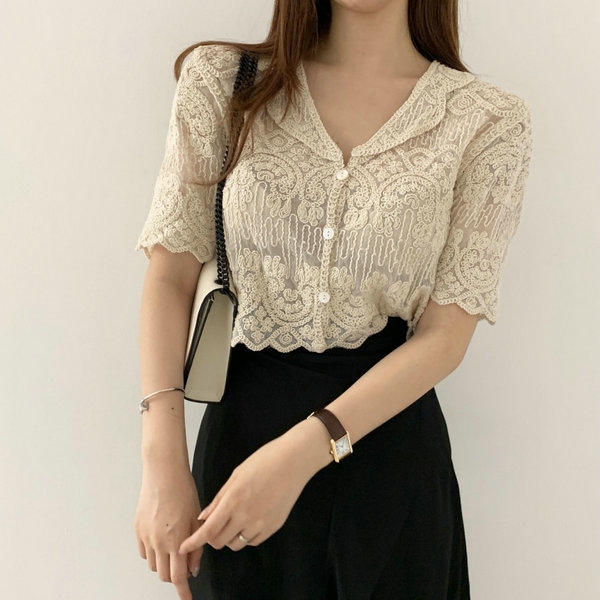 Blusa de encaje bordado transp - Crochet Top Boho reseña y precio