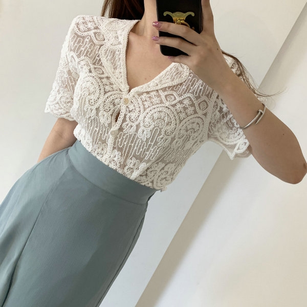 Blusa de encaje bordado transp - Crochet Top Boho reseña y precio